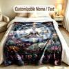 Witchcraft Theme Custom Blanket Personalized Name & Text Customized Soft Warm Throw Blanket Home Decor