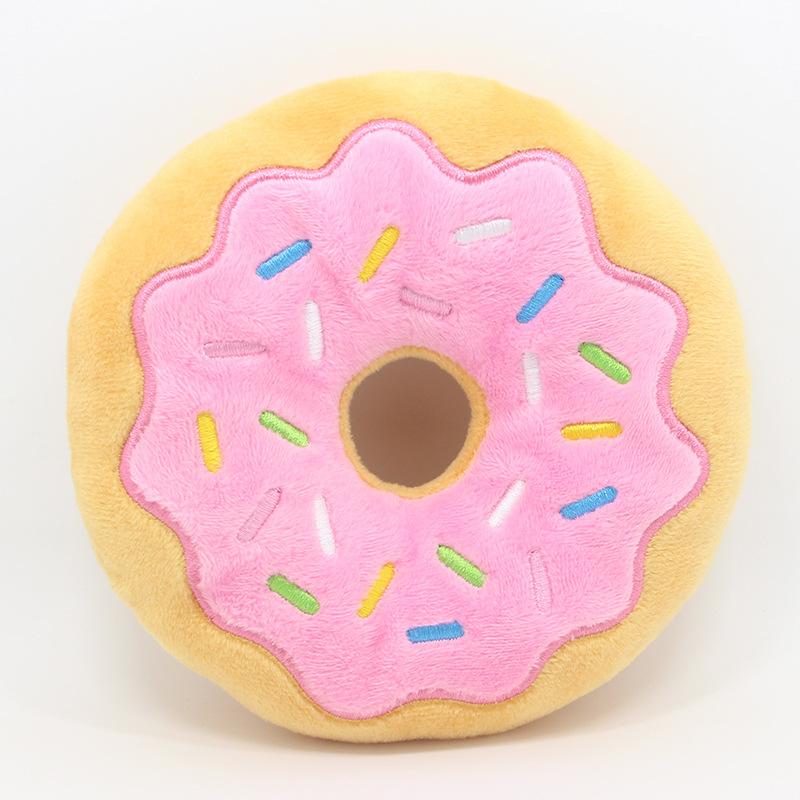 New Doughnut-shaped Pet Plush Toy Bread Ring - Christmas Series Dog Sound Toy