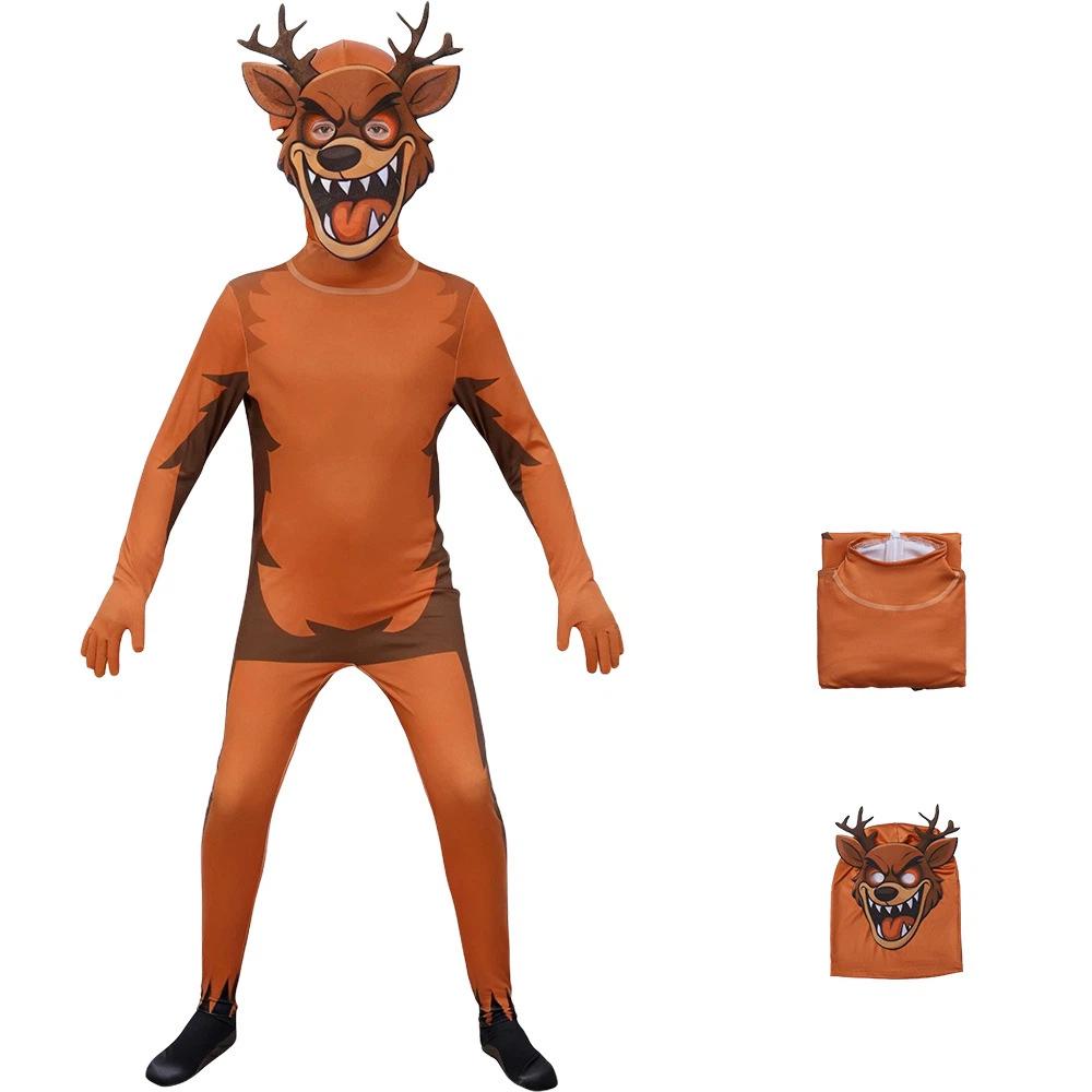Horror Game 99 Night In The Forest Cosplay Jumpsuit Headgear Goat Deer Owl Costume for Men Women Kids Toy Birthday Gift