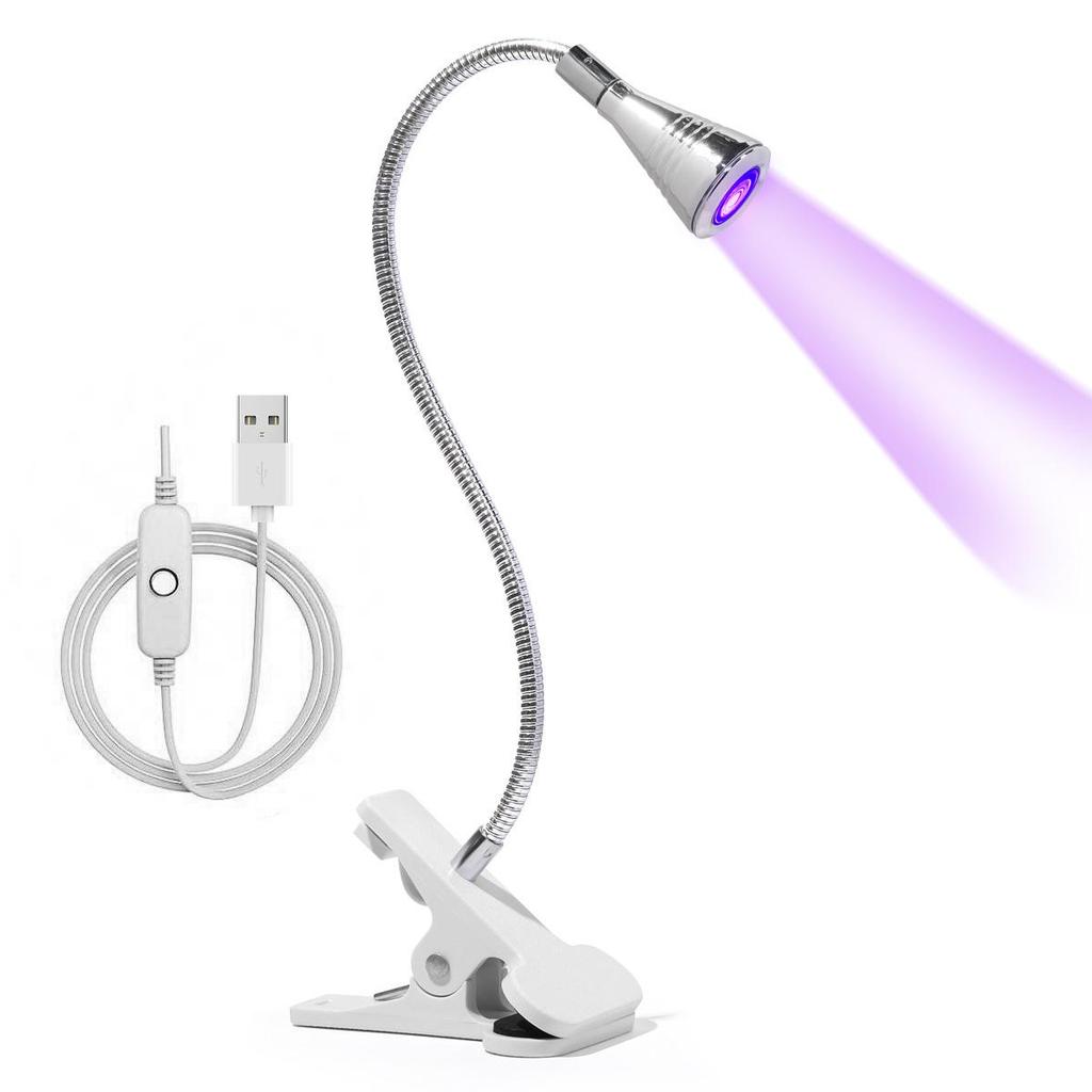 High Power USB Clip-on UV Nail Drying Lamp - Bendable Desktop Phototherapy Light