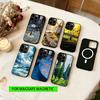 Coque de téléphone Peinture à l'huile Pour iPhone17,16,15,14,13,12,11 Plus,Pro Magnétique avec Charge sans fil Magsafe