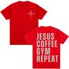 Jesus Café Academia Repetir Gráfico Cristão Camisetas Homens Mulheres Moda Vintage Gótico Camiseta Algodão Oversized