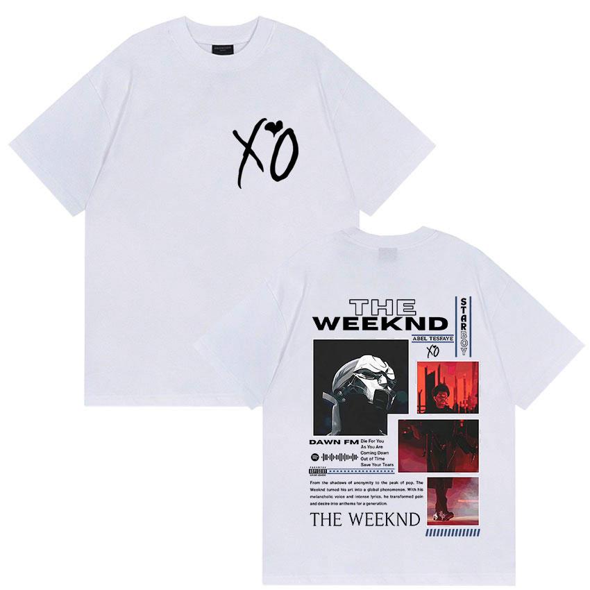 THE WEEKND STARBOY אלבום Xo קיץ 2025 גרפי 100% כותנה טהורה חולצת טי מודפסת לגברים מעריצי פופ היפ הופ יוניסקס רטרו אוברסייז