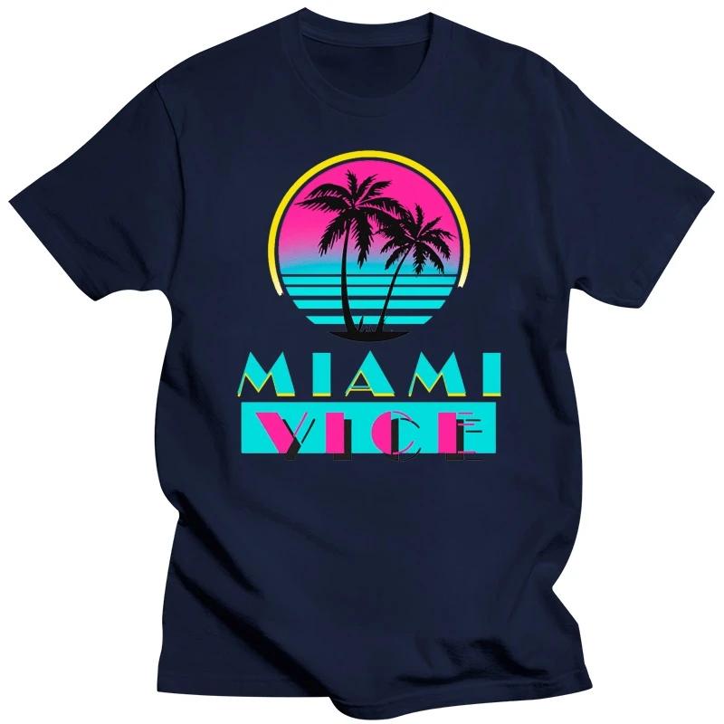 Summer Harajuku Custom Miami Vice Tv Series Tv Show Beach Logo Men'S Black T-Shirt Size S - 5Xl Fashion Classic Style Tee Shirt