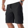 Men's Summer Utility Cargo Shorts Elastic Waist Drawstring Tactical Short Pants