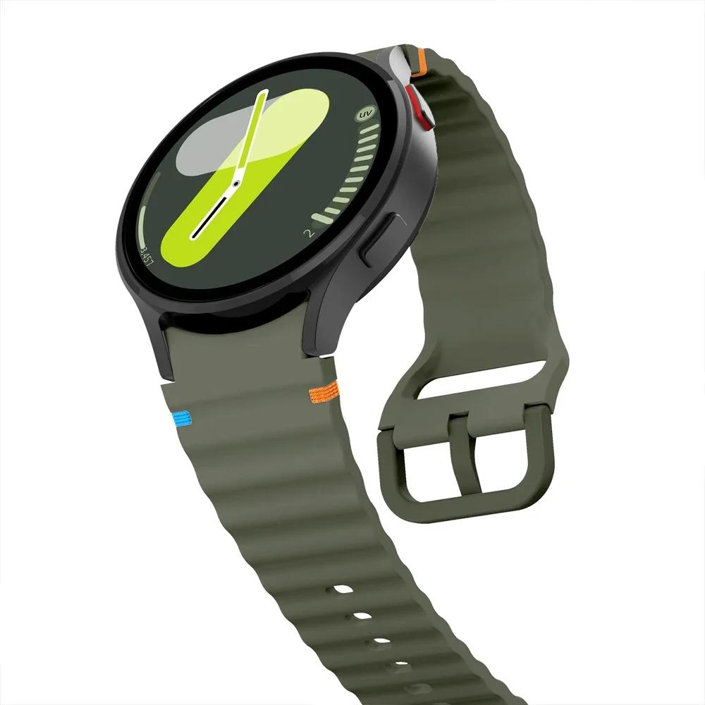 Band for Samsung Galaxy Watch 7/FE/5 Pro/6/4 Classic 44mm 40mm Silicone Sport Belt Bracelet Correa Galaxy Watch 7 Strap