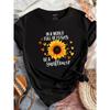 Taglia Europea Donna Nuovi Arrivi 2023 Versione Piccola Stampa Girasole Manica Corta Casual Girocollo T-shirt