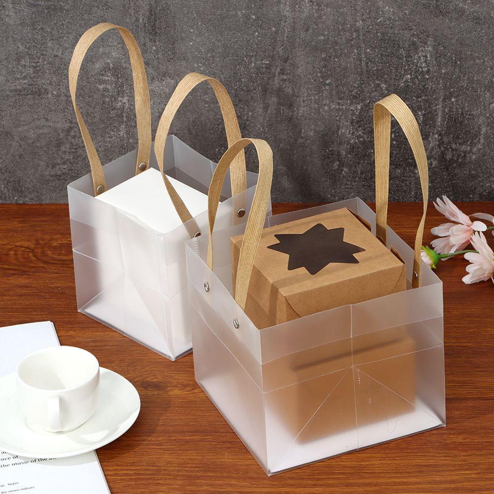 PVC Decor with Handles Frosted PP Bags Translucent Tote Package Gift Wrapping