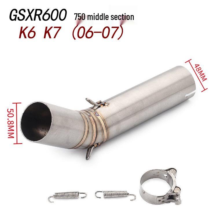 Mid-Pipe Exhaust for GSR750, GSXR600, GSXR1000 K5-K9 Motorcycles