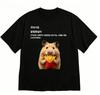Cute Hamster Holding French Fries Graphic Tee Summer Breathable Short Sleeve Shirts Unisex Funny Animal Casual Daily Tops Y2k