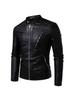 Men's Trendy PU Leather Motorcycle Jacket - Cross-Collar, Korean Style, Casual Spring/Autumn Coat
