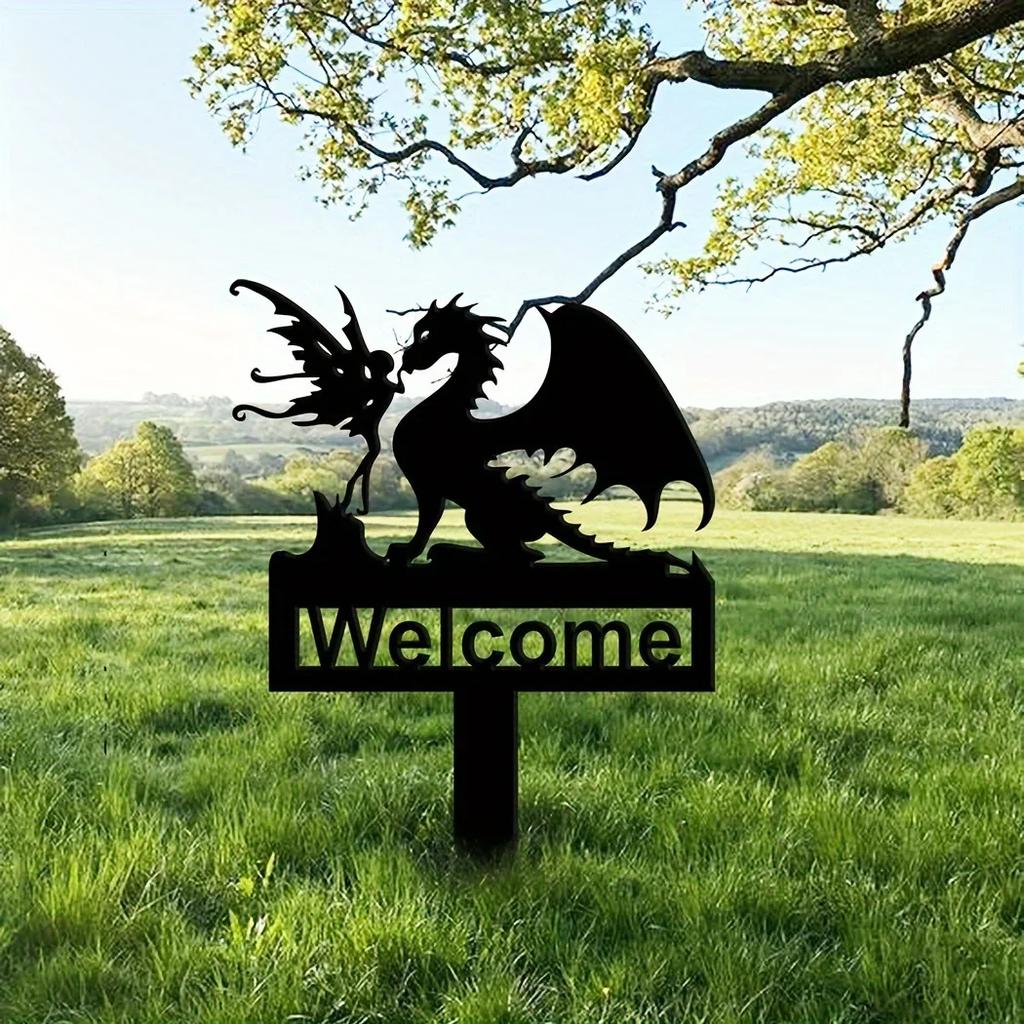 Tuinfee Metaal Buiten Decor Metaal Tuin Grafsteen Logo Decoratie voor Uw Patio en Gazon Buiten Terras Gazon Beplanting