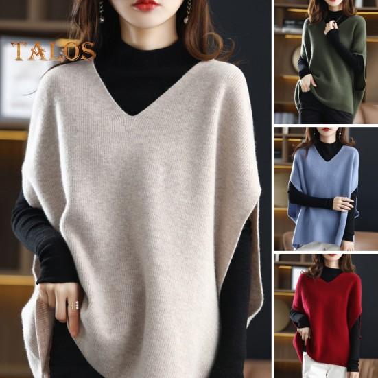 Strickweste für Damen, V-Ausschnitt, ärmellos, Strickoberteile, einfarbig, lockere Passform, atmungsaktiv, lässige Strickmode für den Alltag