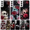 Human Skeleton Red Rose Phone Case For Samsung Galaxy S25 S24 S23 S22 S21 FE S20 Ultra S10 Plus Art Customized Coque Capa S24 S2