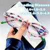 New Oval Small Frame Reading Glasses Ultralight Anti Blue Light Presbyopic Glasses Women Stylish Printing Far Sight Eyewear +4.0