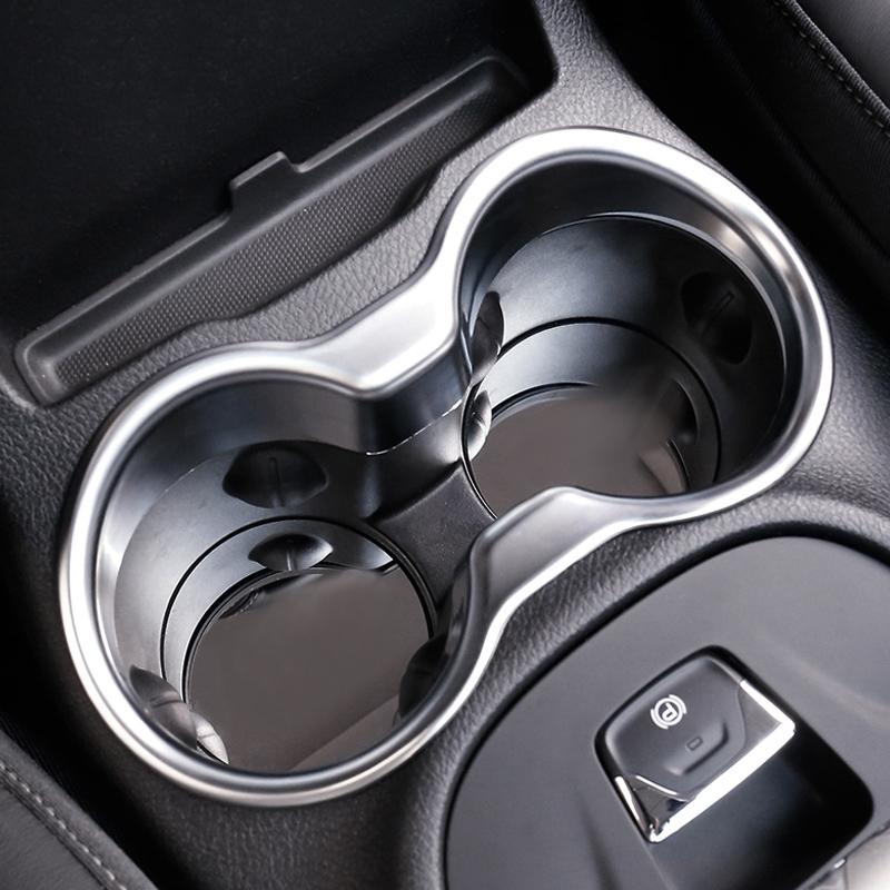 Front Water Cup Holder Cover For Jeep Cherokee KL 2014- Matte Chrome