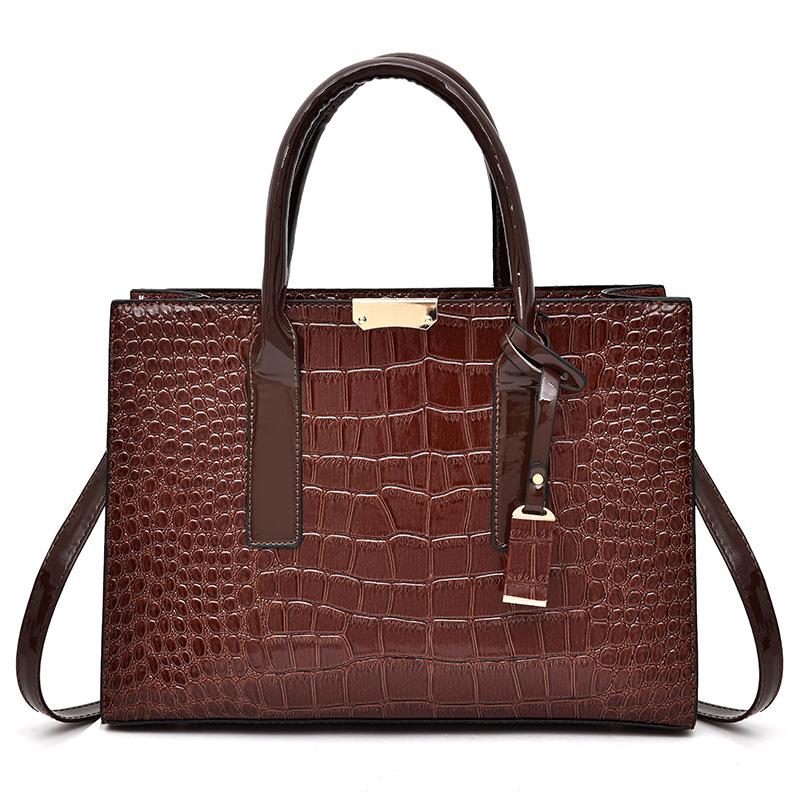 Nieuwe damestas stijl mode krokodillenpatroon draagbare schoudertas in reliëf grote capaciteit messenger bag