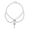 Collier Européen et Américain Double Couche à Pampilles de Perles avec Design d'Étoile pour Femmes