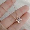 Christmas Snowflake Pendant Necklace Women Trendy Rose Gold Chain Necklace Wedding Jewelry Anniversary Gifts KTY