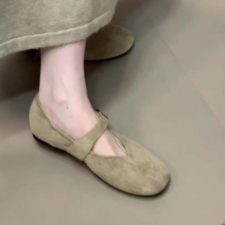 Metalowa klamra w stylu retro płytkie buty pojedyncze damskie jesienne wygodne wszechstronne buty Doudou na jeden pedał płaskie buty Mary Jane