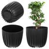KADAX Blumentopf Übertopf Pflanzgefäß 12,5cm Rund Kunststoff Pflanzenständer Schwarz