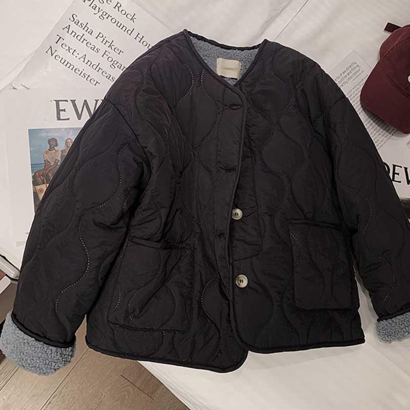 Mantel für Damen Baumwolle Winter Verdickt Lässig Übergroß Doppellagig Windbreaker Jacke