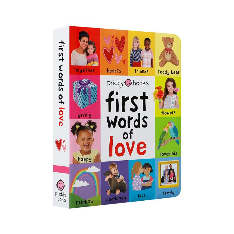 First 100 English Words Cardboard Book Language Learning Aids Vocabulary Building Bedtime Reading for Preschool