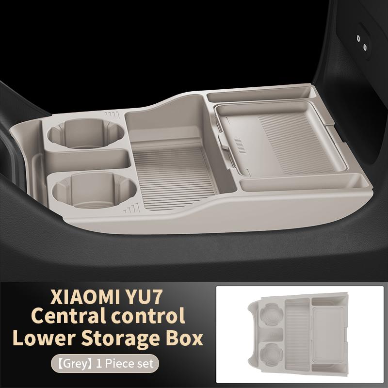 Custom Silicone Storage Box For Xiaomi Yu7 2025 2026 Center Armrest Hidden Box Cup Holder Organizer Interior Accessories