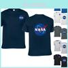 T-shirt à Manches Courtes en Coton pour Homme avec Logo Rétro de la NASA Aspect Vintage Espace Haut pour Tenue Décontractée