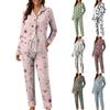 Women's Casual Fashion Vintage Print Long-Sleeved Top And Trousers Homewear Set