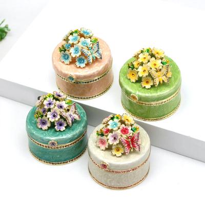 Versatile Small Jewelry Box Convenient Jewellery Organizer Elegant Butterfly and Flower Earrings Necklaces Holder Case