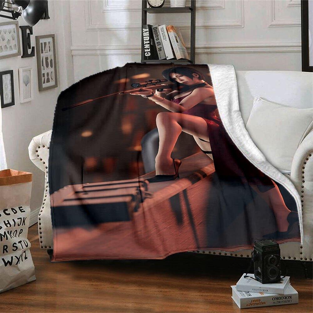 1 Stück Resident Evil 2 Decke Weiche Warme Überwurfdecke für Zuhause, Büro, Reisen Ganzjahres Gemütliche Bettwäsche Geschenk, Büro Gemütliches Accessoire