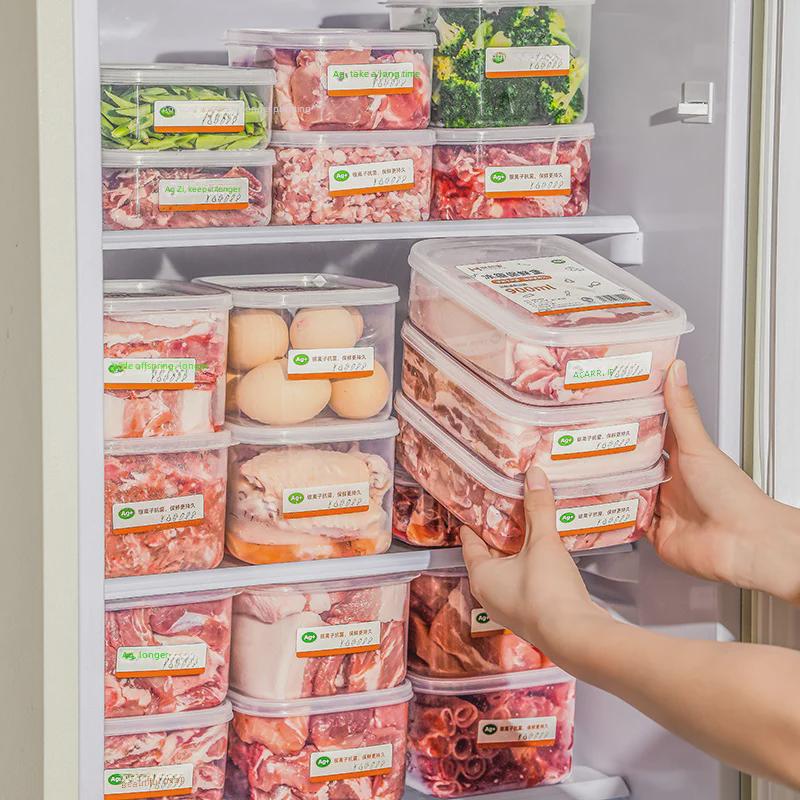 Stackable Refrigerator Storage Box for Food, Fruits, Vegetables & Eggs with Sealed Lid & Timer