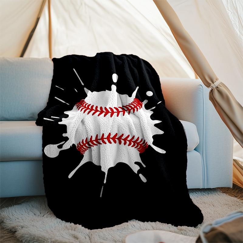Baseball Theme Printed Blanket - Perfect for Couch, Bed, Travel & Outdoor Use | Machine Washable, Cozy & Durable.