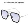 Steam Punk Tony Stark Sunglasses Men Women Fashion Square Driving Glasses Unisex Metal Frame Trendy Shades Sun Glasses