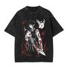 Anime Chainsaw Man Yoru T Shirt Hip Hop Gothic Washed Oversized TShirt Men Women Clothing Short Sleeve Cotton Tees Tops