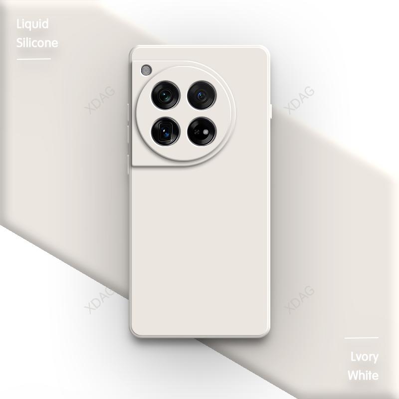 Original Soft Phone Case for OnePlus 12 12R 5G Funda Square Shockproof Liquid Silicone Camera Protection High Qualtiy Back Cover