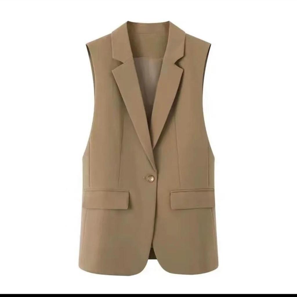 Fashionable and Elegant Suit Vest with Split Hemline Design Slim Fit Coat