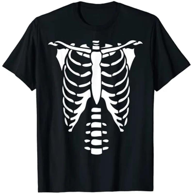 Herren T-Shirt Sleaford Mods Punk Skelett Knochen Brustkorb Halloween T-Shirt Hemden für Männer Goth Kleidung