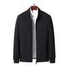 Veste Homme Col Montant Manches Longues Fermeture Zippée Veste Coupe-Vent avec Poches Tempérament Élégant Vêtements d'Extérieur Homme