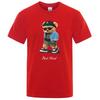 Herren Sommer Freizeit T-Shirt Stiller Teddybär Print Kurzarmshirt Hip Hop Locker Harajuku Übergroßes T-Shirt Grafik T-Shirts