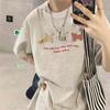 Sommar Lös Casual Härlig Tryck Bomulls T-shirt Dam Kortärmad T-shirt Kvinnlig Harajuku Vintage Topp
