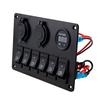 Panel de control de interruptores de 6 unidades, disyuntor basculante LED para coche, barco, camión, circuito