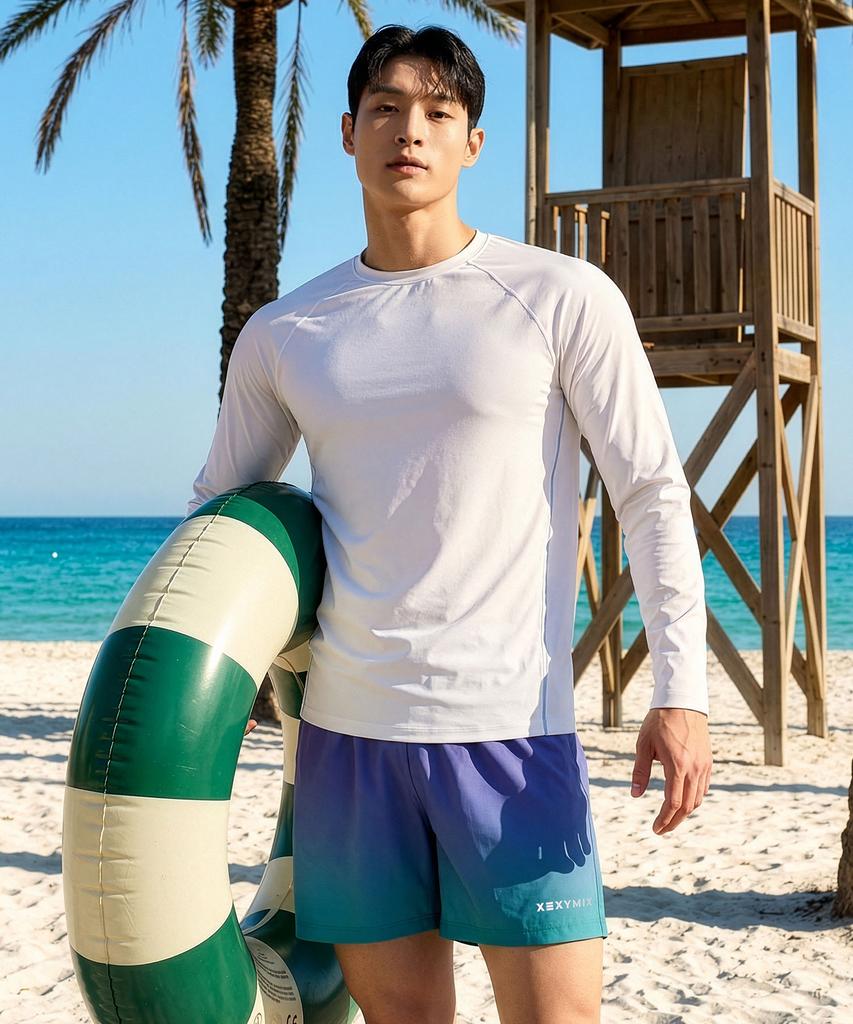 XEXYMIX Piping Back Logo Rash Guard Xml2Wt1401