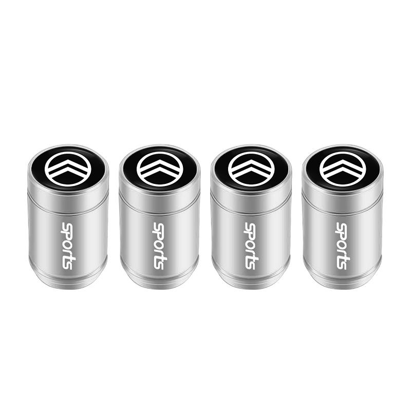 AEQ4 4pcs Car Wheel Tire Valve Caps Air Stem Covers For Citroen DS3 DS4 Cactus C1 2CV Jumpy C8 C-Elysee C15 C4L Spacetourer CelyseeC6