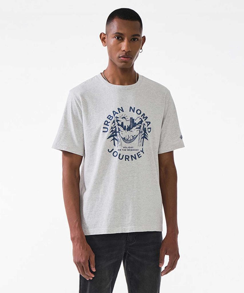 STCO Diems Preppy Graphic Round T-Shirt Gray (Classic Fit)_Dtsub53Csg