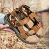 Fashion Genuine Leather Luxury Sandals Men's Summer Shoes Brand Classic Casual Beach Sandals Men Outdoor Walking Man Brand Shoes