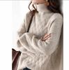 Turtleneck Sweater for Women In Autumn and Winter New Thickened Korean Style Loose Lazy Style Knitted Inner Wool Base Shirt
