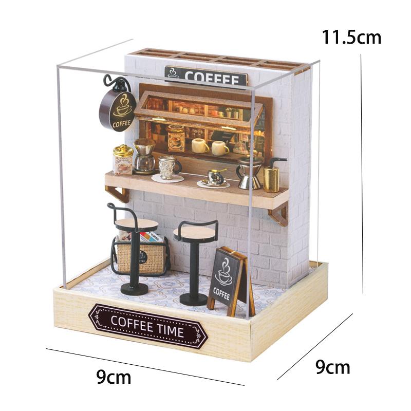 DIY Miniature Dollhouse Kit Handmade3D Wooden Puzzle  Assembly Model Doll House with LED Home Decor for Friends Birthday Gifts