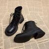 Soft Leather Autumn and Winter British Wind Fried Street Small Short Boots Flat Women's Shoes New 2024 Internet Celebrity Explosion Autumn and Winter